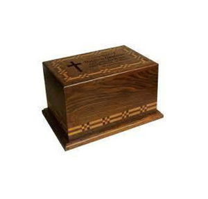 Urnas de cremación marrones de madera Natural modernas de estilo americano hechas a mano para adultos, hombres, mujeres, funerario decorativo, logotipo personalizado - Product Image 2