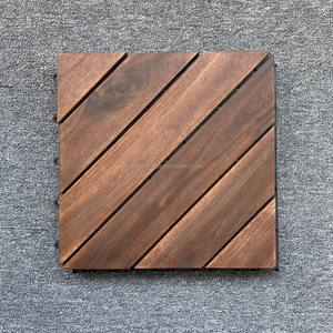 Dalles de terrasse en bois d'acacia pour extérieur, planches de bois à emboîtement, imperméables, antidérapantes, design contemporain, grain de bois - Product Image 5