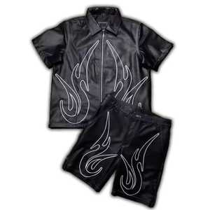 Ropa deportiva bordada personalizada para mujer, ropa deportiva informal, pantalones cortos, cintura media, cierre de cremallera con decoración de encaje, colocación de logotipo flexible - Product Image 1