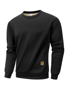 Pull-over décontracté pour homme, manches longues, chaud, sweat-shirt brodé, 100% coton, écologique, mode, sweat-shirt à capuche, taille - Product Image 4