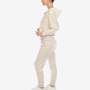 Custom Hot Selling <b>Velour</b> Tracksuit Plus Size <b>Women's</b> Zip up Hoodie and <b>Jogger</b> Set 2 Pieces Velvet Suit for <b>Women</b> BY HI - Product Image 4