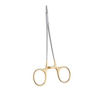 Pinzas de soporte de aguja Derf de acero inoxidable de alta calidad 6,5 "medio oro TC instrumentos de sujeción de agujas quirúrgicas y de laboratorio - Product Image 3