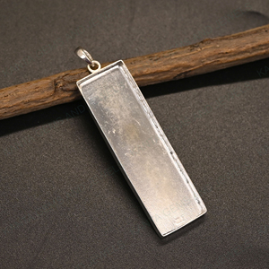 Fait à la main 925 en argent Sterling 10x20mm Rectangle blanc lunette pendentif réglage cendres résine remplissage Fine pierres précieuses femmes bijoux cadeaux - Product Image 3