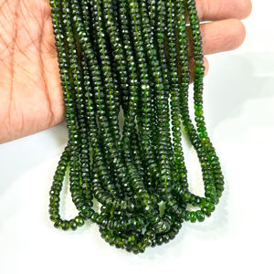 Natural Chrome Diopside Faceted Rondelle Beads 4-6MM Chrome Diopside Loose Gemstone Beads For Jewelry Making Supplies From India - Product Image 2