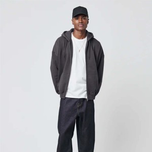 OEM & ODM Personnalisé 440gsm 100% Coton Haute Qualité Écologique Coupe-Vent Automne Surdimensionné Zippé à Capuche Vierge Unisexe - Product Image 2