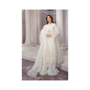 Vestidos de fiesta paquistaníes Salwar Kameez Ethereal de seda y lino para mujeres y niñas Estilo étnico tradicional para India Pakistán - Product Image 3