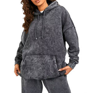 Sudadera con capucha de lavado ácido hecha a medida para mujer, ropa de invierno con estilo, MOQ bajo, cantidad a granel con servicio OEM, novedad de 2024 - Product Image 1