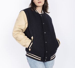 Veste universitaire en laine pour femmes en gros Veste universitaire en laine à manches longues très respirante - Product Image 3