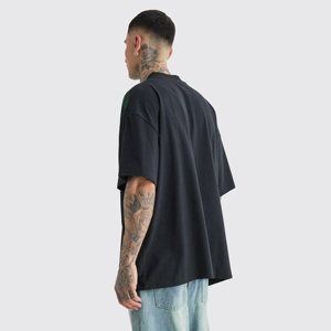 เสื้อยืดโอเวอร์ไซส์สำหรับผู้ชายเสื้อยืดโอเวอร์ไซส์เปิดไหล่และวางระบบ GSM ผ้าคอตตอนแบบหรูหราหรูหราออกแบบได้ตามต้องการ - Product Image 3