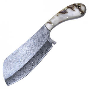 Cuchillos de Cocina Hechos a Mano, Hoja de Acero de Damasco, Mango de Madera, Acabado Pulido, Aptos para Lavavajillas, para Diestros, para Verduras - Product Image 1