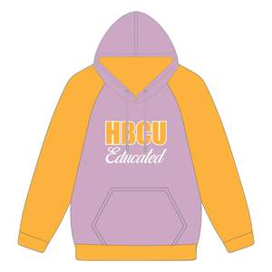 Sweat à capuche à manches raglan en lavande, éducation HBCU, broderie en chenille, sororité grecque Divine Nine, vêtements personnalisés, logo personnalisé, sweat à capuche tendance - Product Image 2