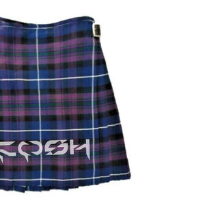 Kilt à carreaux bleus pour hommes, tartan, traditionnel écossais, 5 verges, laine acrylique ajustable, fabriqué à la main par le fabricant COSH - Product Image 3