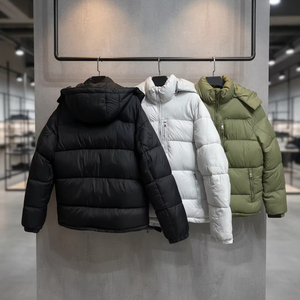 Chaqueta de Invierno Personalizada con Etiqueta Privada, Chaqueta Acolchada con Capucha Desmontable y Cuello Alto, Chaqueta de Calle con Relleno Acolchado - Product Image 2