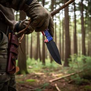 Handmade Black Powder <b>Coated</b> Stainless <b>Steel</b> Hunting Skinner Knife Fixed Blade Knives With Handle Outdoor Knives Industrial OEM - Product Image 3