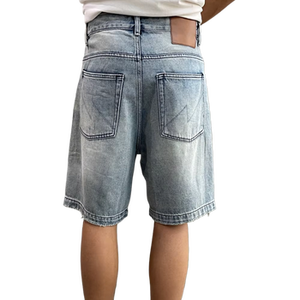 กางเกงขาสั้นผ้ายีนส์สำหรับผู้ชายกางเกงลำลองเอวยางยืดแห้งเร็วระบายอากาศได้ดี - Product Image 2