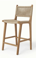Chaise de bar pliable en métal tressé de haute qualité, finition naturelle, écologique, durable, résistante à l'eau, pour l'extérieur, la maison, le bar, l'hôtel
