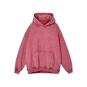 Vêtements décontractés lourds, sweat à capuche délavés à l'acide en polyester, sweat à capuche délavés à l'acide à séchage rapide et durables, vente en gros de sweat à capuche délavés à l'acide personnalisés - Product Image 1