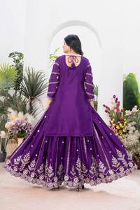Nuevo diseñador de ropa de fiesta india y pakistaní Top Sharara Plazzo Dupatta-Lanzamiento elegante y elegante - Product Image 5