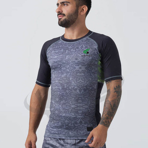 2025 nuevo estilo de manga corta Stretch Rash Guard Sets hombres ajuste cómodo diseño personalizado MMA Fight Wear Jiu Jitsu Kimono - Product Image 2