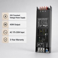 Driver LED intelligent Tuya 24V à tension constante avec contrôle de la température de couleur et gradation, AC 175-250V, canal unique
