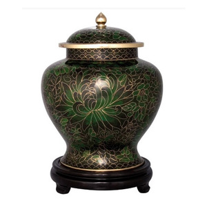 Urne de crémation en aluminium noire à revêtement émaillé Antique, faite à la main, meilleure vente, qualité supérieure - Product Image 1