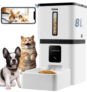 เครื่องให้อาหารแมวสุนัขแบบอัตโนมัติที่เป็นมิตรต่อสิ่งแวดล้อมกล้อง2K 5G Wi-Fi มองเห็นในเวลากลางคืนจอแอลซีดีแสดงผลวัสดุพีซีเครื่องจ่ายอาหารแมว - Product Image 1