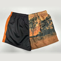Nouveau design, shorts de rugby unisexes personnalisés sublimés pour hommes avec poches, taille mi-haute, séchage rapide, 100 % polyester, pour adultes