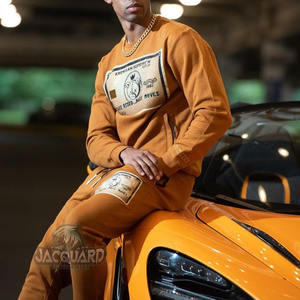 Custom Men's Winter Tracksuit High Quality 100% Cotton Jogger Training Wear Logo <b>Hoodie</b> Sweatpants Set Plus Breathable Windproof - Product Image 3