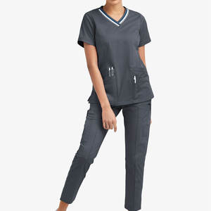 Camisetas Médicas Personalizadas con Cuello en V para Mujer, Transpirables, Ajustadas, con Logotipo Bordado, Diamantes, Multicolores - Product Image 2