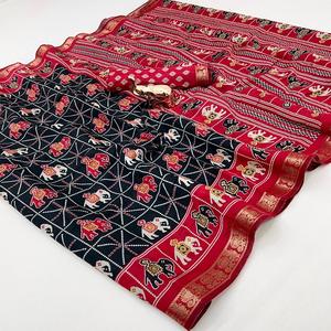 Sari en coton doux de qualité supérieure pour femmes avec pallu en kalamkari et bordure en zari paon pour toutes les occasions - Product Image 5