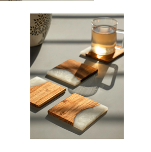 Posavasos de madera de resina epoxi redondo personalizado de alta calidad con posavasos de artículos de vajilla de granja Venta caliente - Product Image 2