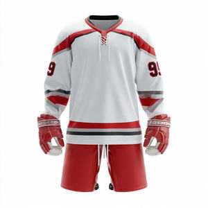Nouveauté, uniforme de hockey sur glace de haute qualité 100% polyester, couleur et logo personnalisés, service OEM, dernier design, ensemble de hockey - Product Image 3