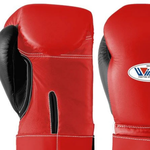 Professional Red <b>Black</b> Leather Boxing Gloves <b>Velcro</b> Wrist Training Sparring Gloves for Men and Women - Product Image 5
