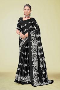 Hermoso Sari de Algodón Estampado Mal Mal de Diseñador con Blusa, Pieza Sin Coser - Product Image 2