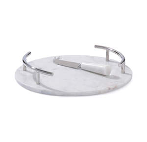 Plateau de service rectangulaire en marbre blanc de qualité supérieure Appel décoratif pour le plateau en métal d'affichage de dessert à la maison - Product Image 4