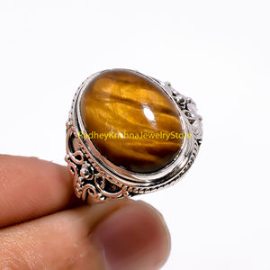 Royal <b>Tiger</b> <b>Eye</b> Filigree <b>Ring</b> Vintage Oval <b>Tiger</b> <b>Eye</b> Statement <b>Ring</b> Heritage Filigree <b>Tiger</b> <b>Eye</b> <b>Ring</b> - Product Image 4