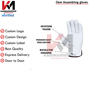 Gants en cuir véritable OEM pour la construction et les travaux de plein air, vente en gros de gants de travail en cuir, prix d'usine, expédition rapide - Product Image 4