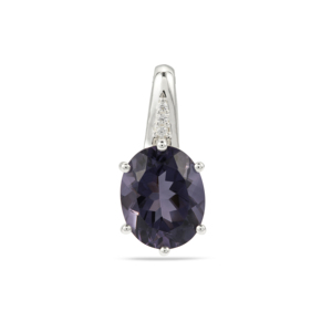 Colgante de Plata de Ley con Cuarzo Azul Arándano y Circonita Blanca de 2.35 Quilates - Product Image 1