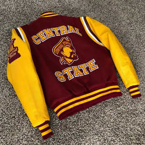 Personnalisé Hommes Vintage Surdimensionné Collège Varsity Vestes Stand École Baseball Letterman Toile Tissu Blanc Chenille Broderie - Product Image 5