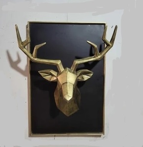 European <b>Style</b> Realistic Indoor Bronze Nude Wall Sculpture Matteo Pugliese Dear <b>Head</b> Sculpture with High Quality Low Price - Product Image 1