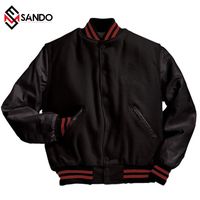 Veste de baseball en cuir PU noir de haute qualité personnalisée, logo en relief, style universitaire, parka réversible imperméable pour homme, été