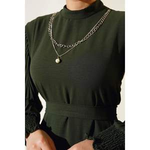 สีกากีชุดเดรสลำลองแขนจีบ - Product Image 3