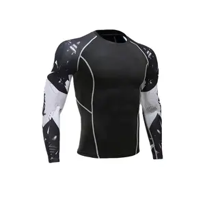 Vêtements de compression à manches longues pour hommes, avec fermeture à glissière avant, pour le surf et la salle de sport, avec protection contre les éruptions pour utilisation MMA - Product Image 6