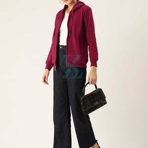 Ropa de mujer de talla OEM sudaderas con capucha con cremallera bloqueada de color pesado para mujer sudaderas con capucha con cremallera hechas de poliéster y algodón para mujer - Product Image 6