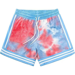 2025 nouveau Design Style américain cravate teinture Shorts pour hommes 100% coton tissu cordon taille élégant conception personnalisée Shorts cravate teinture - Product Image 1