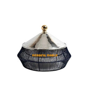 Pot en acier inoxydable poli miroir dernière collection de casseroles faites à la main forme ronde vaisselle chauffe-plats en métal - Product Image 3