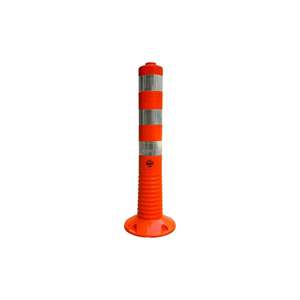 Durable TPU Delineator 75 X 11 cm - <b>Orange</b> Flexible Delineator with Socket and 3 Reflective Collars 12237 UB R - Product Image 2