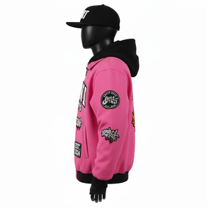 Chaqueta Softshell Premium, Tejido Impermeable y Cortavientos, Paneles de Manga Color Rosa, Logotipo Personalizado Bordado, Chaqueta Softshell para Hombre - Product Image 5