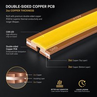 Bande lumineuse LED COB à CRI élevé Ra95+, sans points lumineux, 528 LED/m, DC24V, éclairage linéaire flexible pour musée et vitrine de luxe, IP20