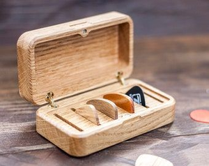 High Quality Wooden Guitar Picks <b>Box</b> with Lid Smooth Finished Solid Wood Plectrum Holder for Guitar Accessories - Product Image 6